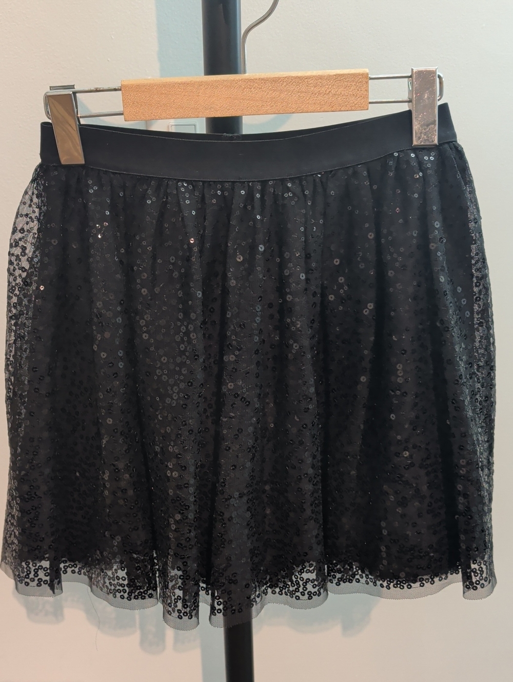 Girls Joe Fresh Black Sequin Circle Skirt
